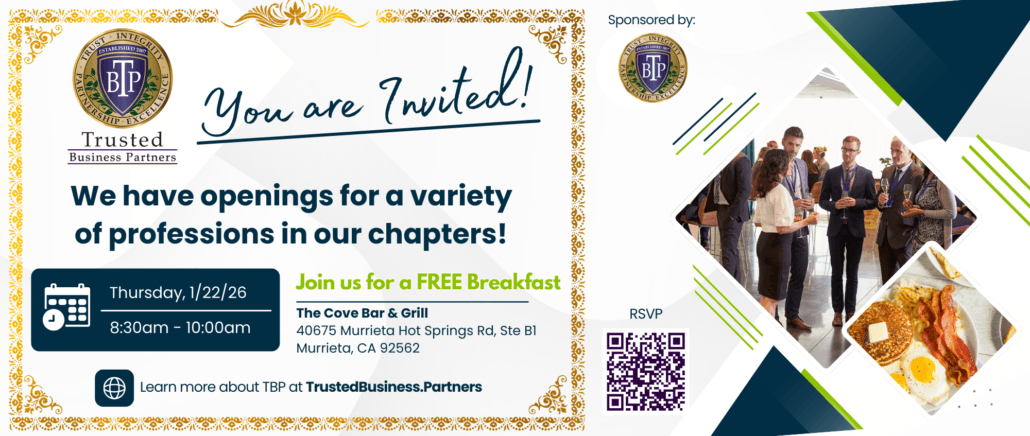 Quarterly Business Networking Breakfast! 1/22/26 - Thursday