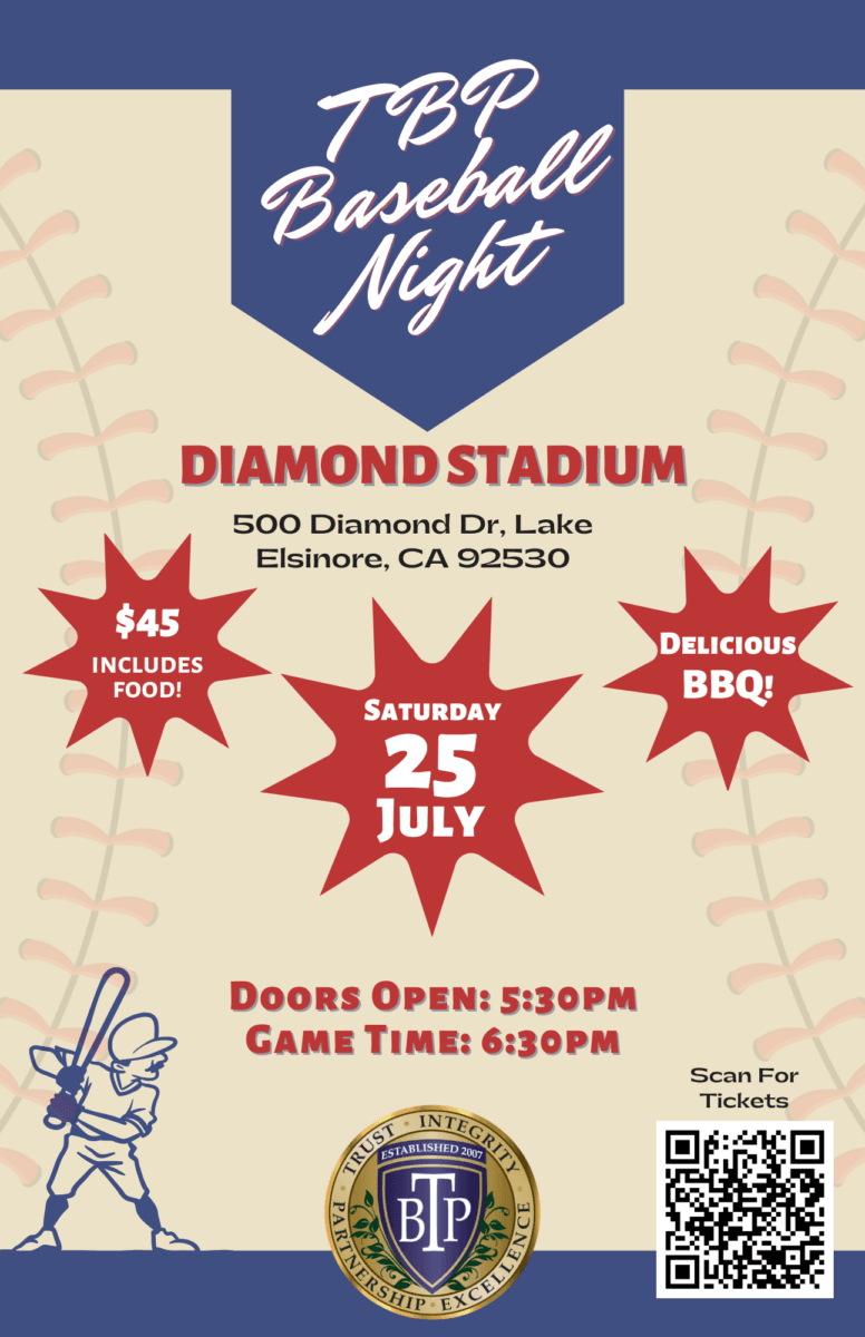 Play Ball! - Annual TBP Baseball Night at the Storm Stadium!